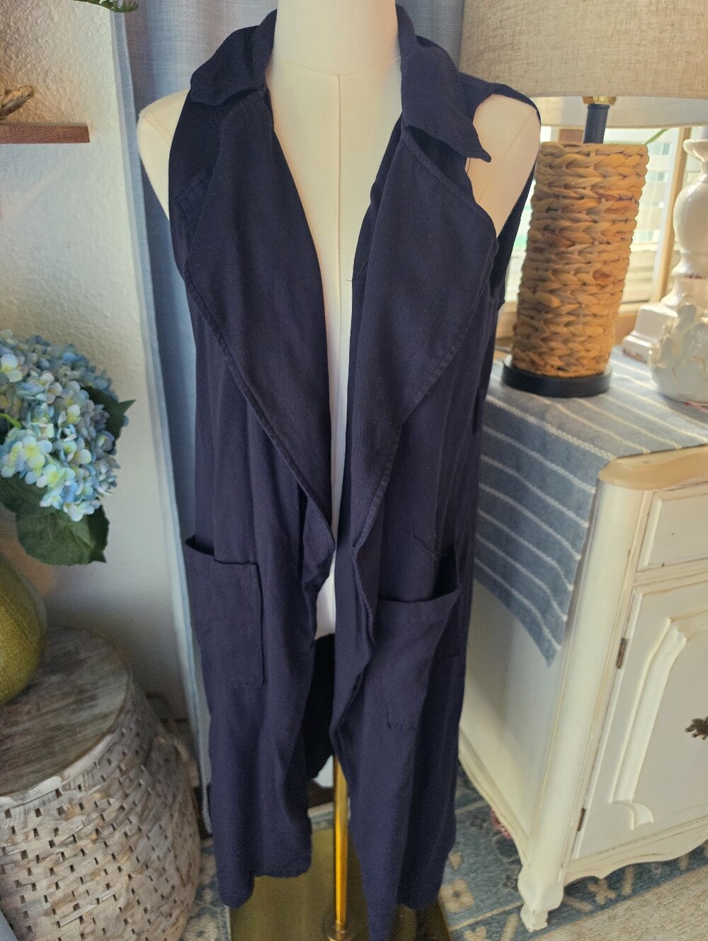 New York And Co Blue Duster Vest